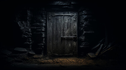 Fototapeta na wymiar Mysterious wooden door