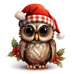 Festive Holiday Owl Clipart