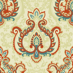 Abstract damask vintage ornament, floral print