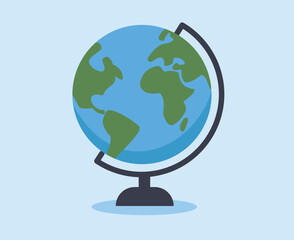 globe icon vector or world globe icon in flat design