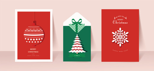 Naklejka premium Merry christmas and a happy new year background.