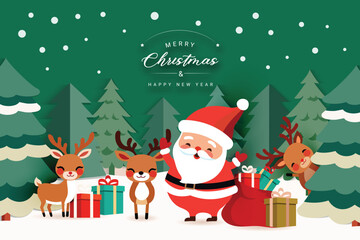 Merry christmas and a happy new year background.