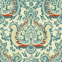 Retro paisley decoration, seamless pattern print