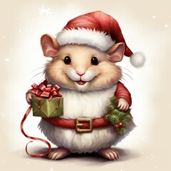 Joyful Christmas Hamster Clipart