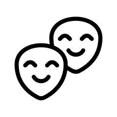 Theatre Mask Icon Vector Symbol Design Illustration