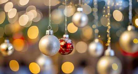 golden christmas balls