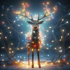 reindeer in the night