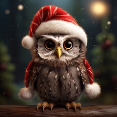 christmas owl on a tree