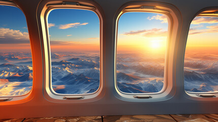 view from airplane window HD 8K wallpaper Stock Photographic Image