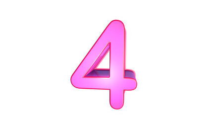 Creative Pink design  3d number 4