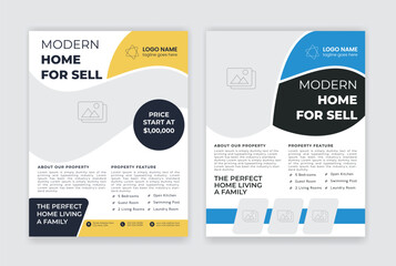 Real Estate Flyer Template, Home Sell, Modern Flyer Design