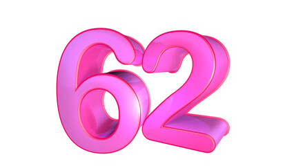 Creative Pink design  3d number 62