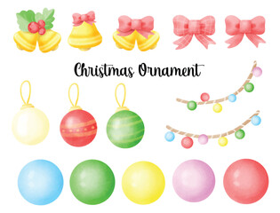 Christmas ornament watercolor collection