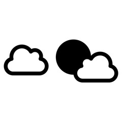 sunny, cloudy