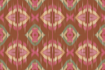 Fabric ethnic tribal pattern art. Ethnic ikat seamless pattern. American and Mexican style. Design for background, wallpaper, illustration, fabric, clothing, carpet, textile, batik, embroidery.