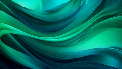 Fototapeta premium Emerald Green and Teal Fluid Color Waves Abstract Pattern
