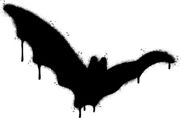 Spray Painted Graffiti Bat silhouette Icon Sprayed isolated with a white background.