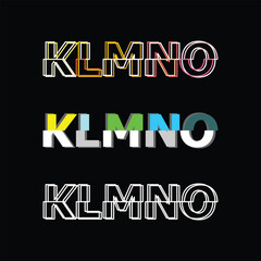 Vector of stylized modern font and alphabet design, Festive letter set for rainbow logo, headline, color