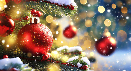 christmas tree and decorations