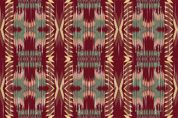 Fabric ethnic tribal pattern art. Ethnic ikat seamless pattern. American and Mexican style. Design for background, wallpaper, illustration, fabric, clothing, carpet, textile, batik, embroidery.