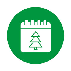 Obraz premium Christmas Tree Round Icon Vector Illustration Isolated on Transparent Background. Use for Xmas, Decoration, Greeting Card Etc. 