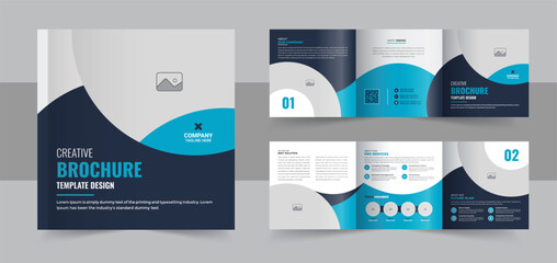 Corporate Square Trifold brochure design, Business square trifold brochure template design layout vector - obrazy, fototapety, plakaty
