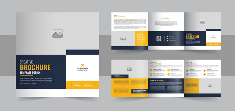Square covers design templates for trifold brochure, flyer, cover design, book, brochure cover, Square trifold brochure design template