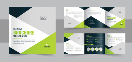 Modern Corporate Square Trifold brochure design template,  Creative Square Trifold brochure layout - obrazy, fototapety, plakaty