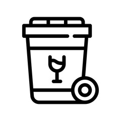 glass bin line icon