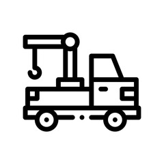 Obraz premium crane truck line icon