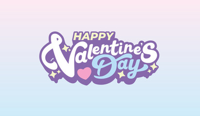 Happy Valentines Day typography with handwritten calligraphy text, isolated on white background. Vector Illustration