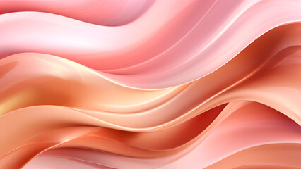 Obraz premium Peach and Rose Gold Fluid Color Waves Abstract Patterns