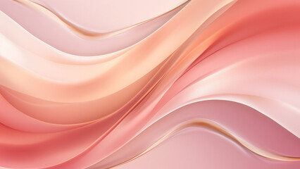 Peach and Rose Gold Fluid Color Waves Abstract Patterns