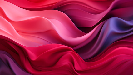 Obraz premium Ruby Red and Amethyst Purple Fluid Waves Abstract Pattern