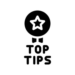top tips glyph icon
