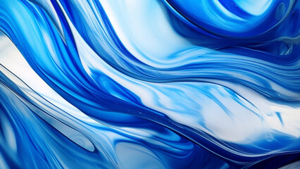 Sapphire Serenity Fluid Color Waves Abstract Pattern