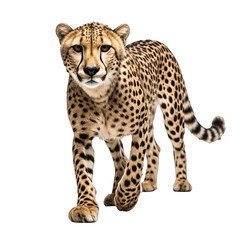 Walking Cheetah Isolated on Transparent or White Background, PNG