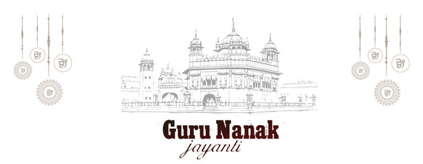 Guru nanak jayanti , also known as Guru Nanak's Prakash Utsav and Guru Nanak Jayanti, celebrates the birth of the first Sikh Guru of india. - obrazy, fototapety, plakaty