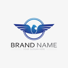 Wings logo vector icon symbol illustration design template