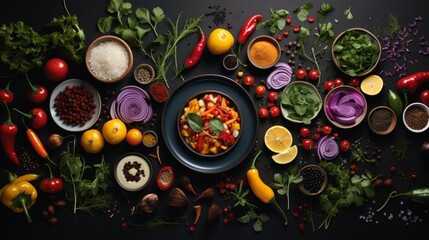 A table topped with lots of different types of food