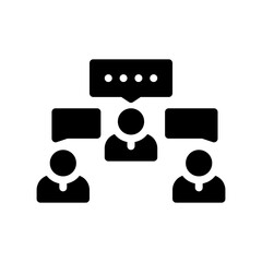 group discussion glyph icon