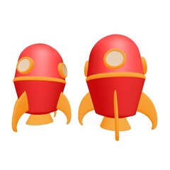 Space Rocket Ship. 3d illustration.