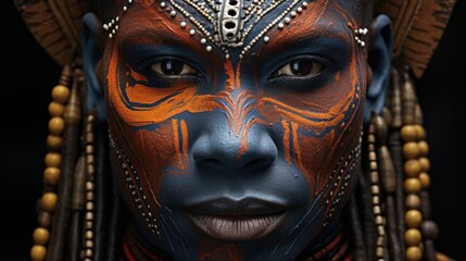 Fototapeta premium Close-up portrait of traditional costume masque