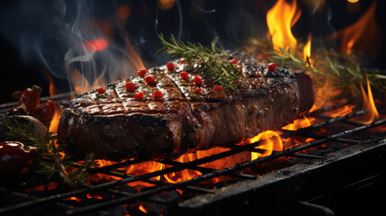 beef steak on grill