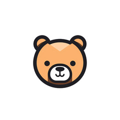 Obraz na płótnie Canvas Logo design cute head bear icon, material, vector illustration, decorative design element, transparent background, game icon