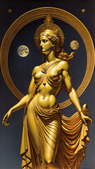 Obraz premium Greek goddess of beauty, venus, golden statue