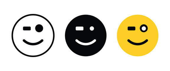 Emoticons set. Emoji faces collection. grinning emoji line icon in white and black colors,
Happy and sad emoji. Line smiley face - stock vector, Flat Design Style, Social Media Reactions.  - obrazy, fototapety, plakaty
