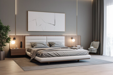 Tranquil and Chic Bedroom Oasis with Modern Minimalist Design