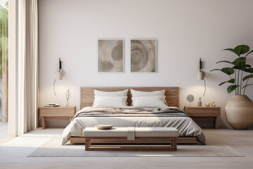 Tranquil and Chic Bedroom Oasis with Modern Minimalist Design