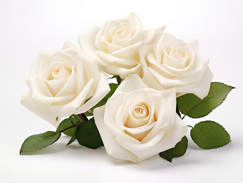 white rose in minimalist isolated on white background